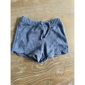 Gap Girls Shorts- Scallop Hem - Pull On- Sz 5- Blue French Terry